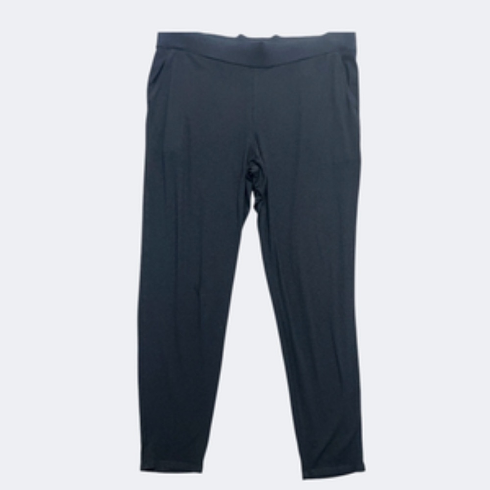 Eileen Fisher Pants Womens Medium Black Pull On Leggings Ankle Relaxed Made USA